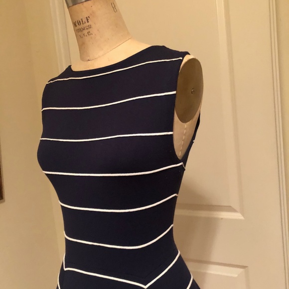 Alice and Olivia Navy Striped Dress - Picture 3 of 4
